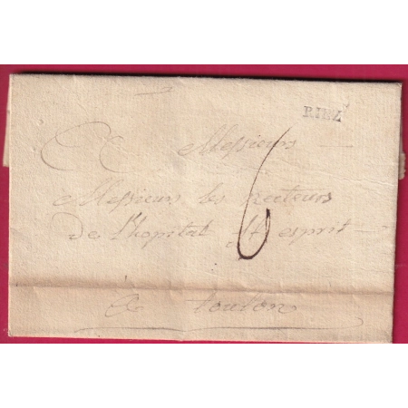 MARQUE RIEZ BASSES ALPES LENAIN N°2A INDICE 11 1783 TOULON VAR LETTRE COVER FRANCE