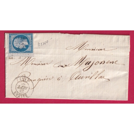 N°14 BDF PC 2780 SALERS CANTAL POUR AURILLAC LETTRE COVER FRANCE