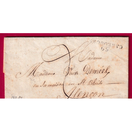MARQUE 59 CARROUGE ORNE 1826 POUR ALENCON INDICE 14 LETTRE COVER FRANCE