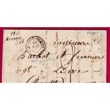 CURSIVE 11 BRUSQUE AVEYRON  BOITE RURALE B FAYET POUR LODEVE HERAULT INDICE 17 LETTRE COVER FRANCE
