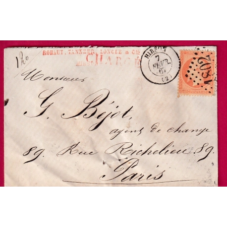 N°23 GC 1802 HIRSON AISNE LETTRE CHARGE POUR PARIS LETTRE COVER FRANCE