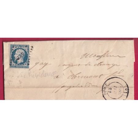 N°10 PC 442 BORT CORREZE CAD TYPE 14 POUR CLERMONT FERRAND LETTRE COVER FRANCE