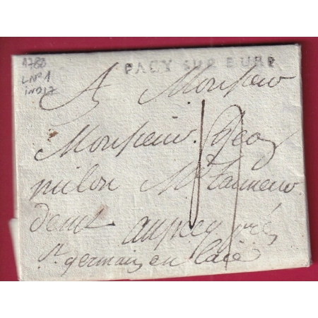 MARQUE PACY SUR EURE 1788 LENAIN N°1 INDICE 17 POUR ST GERMAIN EN LAYE LETTRE COVER FRANCE