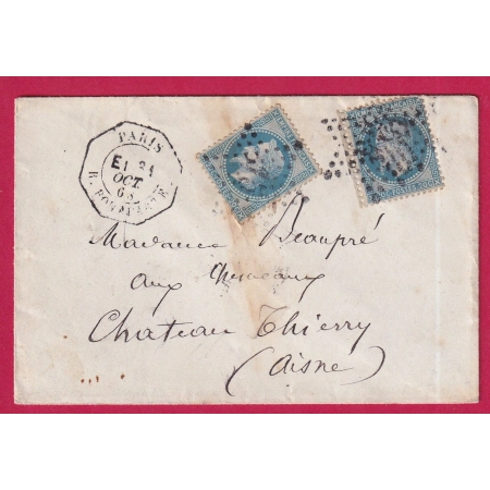 N°29 X2 LEVEE EXCEPTIONNELLE E1 PARIS ETOILE 15 R BONAPARTE CHATEAU THIERRY AISNE LETTRE COVER FRANCE