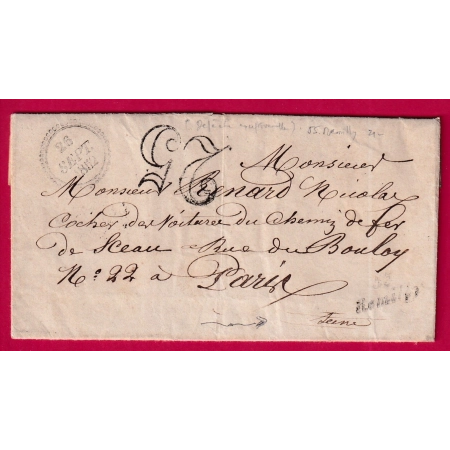 CURSIVE 55 REMILLY MOSELLE 1852 POUR PARIS INDICE 14 LETTRE COVER FRANCE