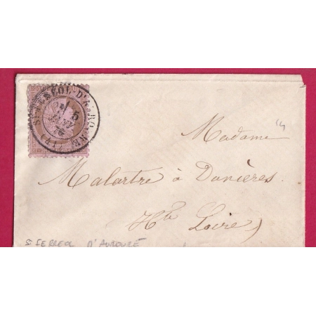 N°54 cad type 17 st fereol d'auroure haute loire pour dunieres LETTRE COVER FRANCE