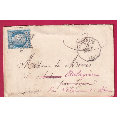 N°60 PARIS ETOILE PLEINE CONVOYEUR STATION VINCENNES SEINE VALENCE SUR BAISE GERS LETTRE COVER FRANCE