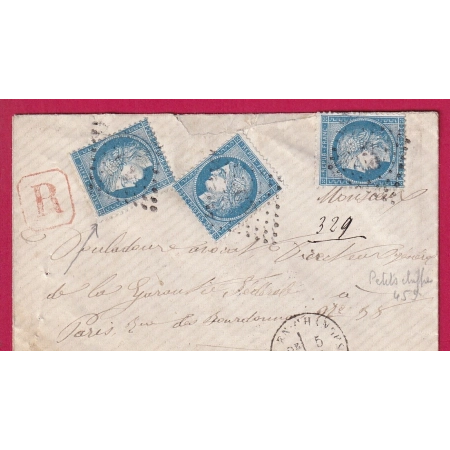 N°60 X3 PC DU GC 459 BESSE EN CHANDENESSE PUY DE DOME INDICE 17 RECOMMANDE CHARGE OFFICE PARIS LETTRE COVER FRANCE