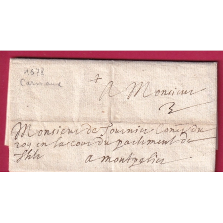 LETTRE DE CARMAUX TARN 1678 POUR MONTPELLIER HERAULT LETTRE COVER FRANCE
