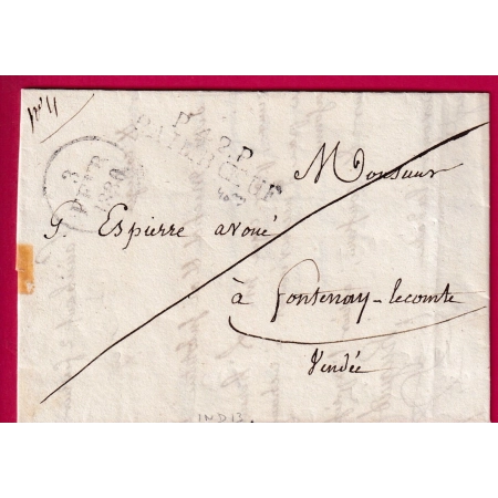 MARQUE P42P PAIMBOEUF LOIRE INFERIEURE POUR FONTENAY LE COMTE VENDEE INDICE 13 LETTRE COVER FRANCE