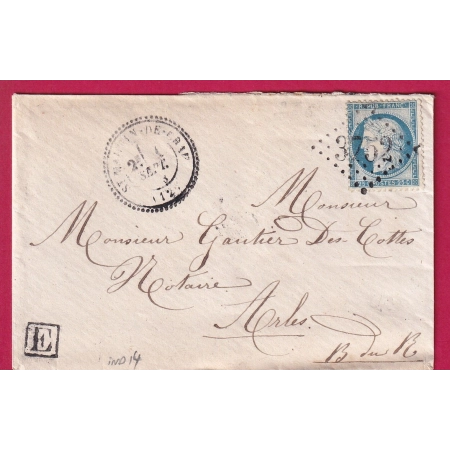 N°60 GC 3752 ST MARTIN DE CRAU BOUCHES DU RHONE CAD TYPE 24 BOITE URBAINE E POUR ARLES LETTRE COVER FRANCE