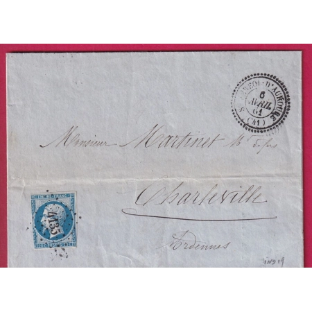N°14 PC 4135 ST FEREOL D'AUROURE HAUTE LOIRE CAD TYPE 22 INDICE 19 POUR CHARLEVILLE ARDENNES LETTRE COVER FRANCE