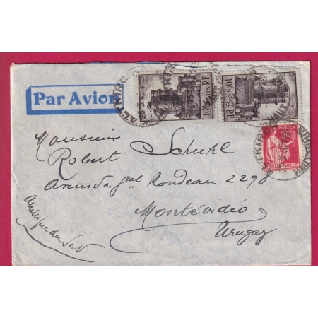 N°393 283 ALTKIRCH HAUT RHIN 1940 POUR MONTEVIDEO URUGUAY PAR AVION LETTRE COVER FRANCE