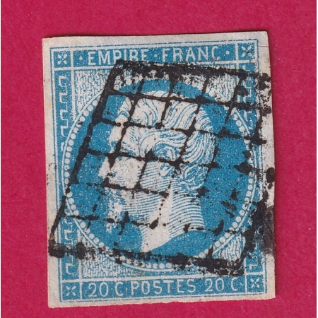 N°14 OBLITERATION GRILLE TIMBRE BRIEFMARKEN STAMP FRANCE