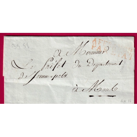 FRANCHISE DE ETAT MAJOR GENERAL DU GOUVERNEMENT DE PARIS POUR MONS BELGIQUE PERIODE REVOLUTION LETTRE COVER FRANCE