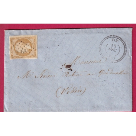 N°13 PC 3668 VIX VENDEE CAD TYPE 22 LETTRE COVER FRANCE