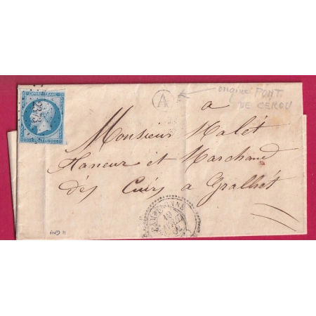 N°14 PC 2373 PAMPELONNE TARN CAD TYPE 22 BOITE RURALE A PONT DE CEROU POUR GRAULHET LETTRE COVER FRANCE