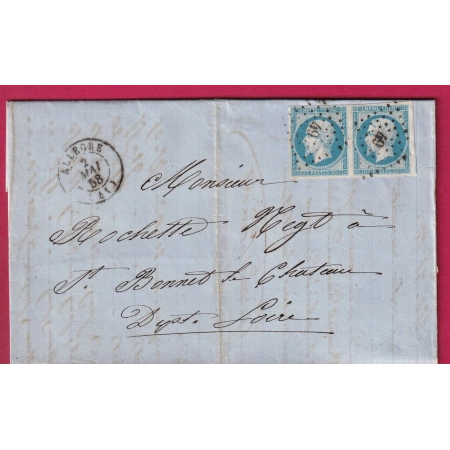 N°14 PAIRE PC 49 ALLEGRE HAUTE LOIRE POUR ST BONNET LE CHATEAU LETTRE COVER FRANCE