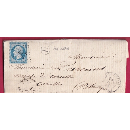 N°22 GC 280 BAGE LE CHATEL AIN BOITE RURALE D FEILLENS POUR CORCELLES EN BEAUJOLAIS RHONE ROMANECHE LETTRE COVER FRANCE