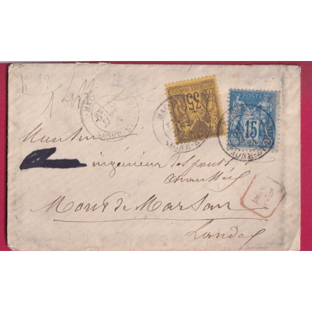 N°93 + 90 MACON SAONE ET LOIRE RECOMMANDEE MONT DE MARSAN LANDES LETTRE COVER FRANCE