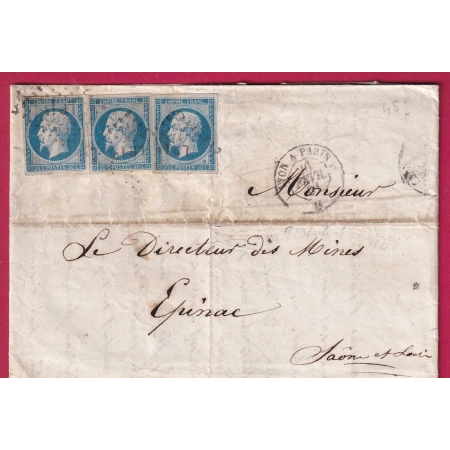 N°14 X3 AMBULANT LYON A PARIS DE JOUR LOSANGE LP1° EPINAC SAONE ET LOIRE DEPART BEAUNE COTE D'OR LETTRE COVER FRANCE