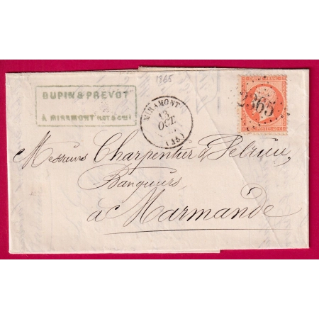N°23 GC 2365 MIRAMONT LOT ET GARONNE POUR MARMANDE LETTRE COVER FRANCE