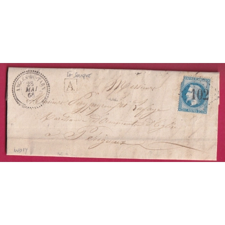 N°29 GC 102 ANGLES DU TARN TYPE 22 BOITE URBAINE IDENTIFIEE LA SOUQUE POUR PERIGUEUX LETTRE COVER FRANCE