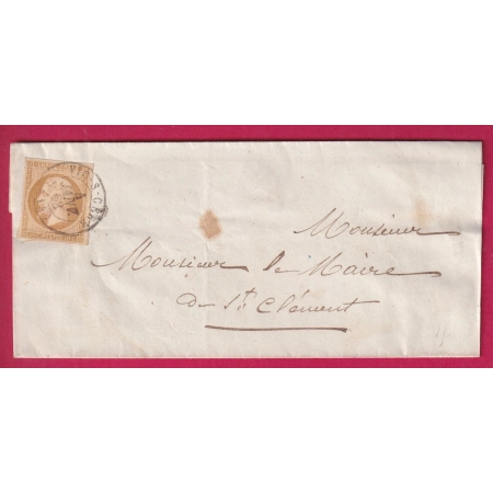 N°13 CAD TYPE 15 VIC SUR CERE CANTAL POUR ST CLEMENT ETIQUETTE DE FERMETURE SPECIAL AURILLAC BIERE LETTRE COVER FRANCE