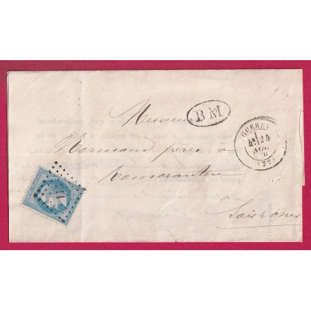 N°29 CAD GUERET CREUSE TIMBRE PC DU GC 211 AUBUSSON + BM LAVAVEIX LES MINES LETTRE COVER FRANCE