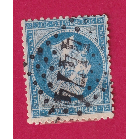 N°22 GC 4474 VIALAS LOZERE COTE MATHIEU 75€ SUR BLEU TIMBRE BRIEFMARKEN STAMP FRANCE