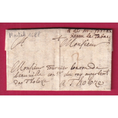 LETTRE DE MARTEL LOT 1688 POUR TOULOUSE LETTRE COVER FRANCE
