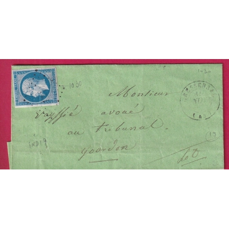 N°14 PC 1030 CRESSENSAC LOT POUR GOURDON RARE INDICE 19 LETTRE COVER FRANCE