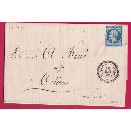N°14 PC 4135 ST FEREOL D'AUROURE HAUTE LOIRE INDICE 19 POUR ORLENS LOIRET LETTRE COVER FRANCE