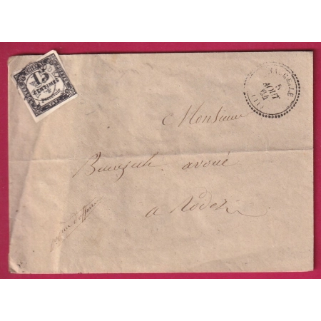 TAXE N°3 CAD RODEZ AVEYRON + CAD TYPE 22 NAUCELLE POUR RODEZ LETTRE COVER FRANCE