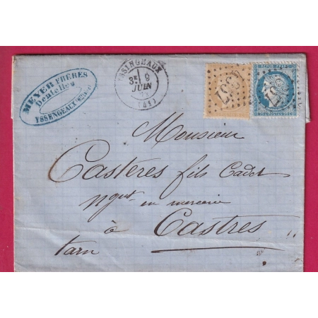 N°55 60 GC 4357 YSSENGEAUX HAUTE LOIRE POUR CASTRES TARN LETTRE COVER FRANCE