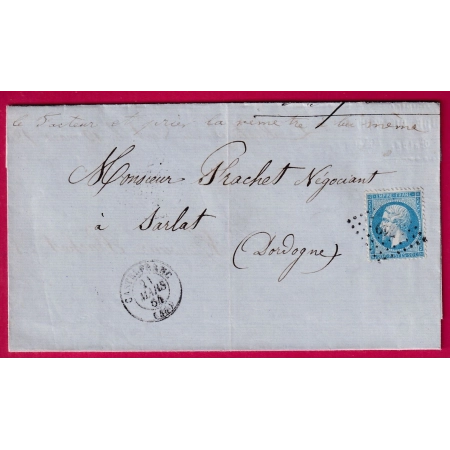 N°22 PC DU GC 749 CASTELFRANC LOT POUR SARLAT DORDOGNE LETTRE COVER FRANCE