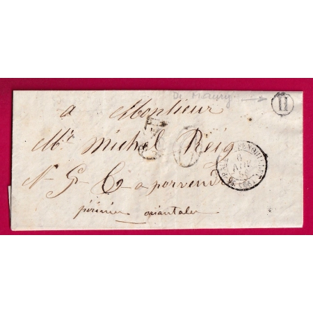 CAD TYPE 15 ST PAUL DE FENOUILLET PYRENEES ORIENTALES BOITE RURALE H MAURY POUR PORT VENDRES LETTRE COVER FRANCE
