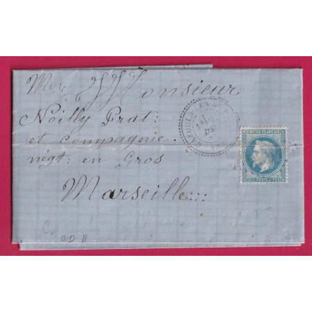 N°29 GC 4953 CAZOULS LES BEZIERS HERAULT CAD TYPE 24 POUR MARSEILLE LETTRE COVER FRANCE