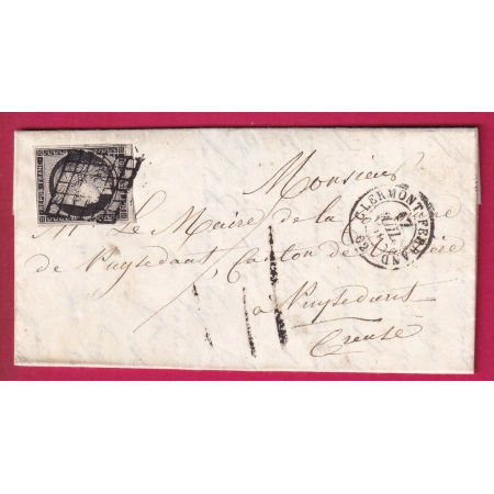 N°3 NOIR SUR BLANC TTB UN VOISIN GRILLE CLERMONT FERRAND POUR LA CREUSE LETTRE COVER FRANCE