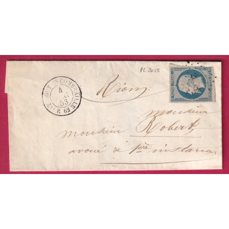 N°10 PC 2058 MONTAIGUIT EN COMBRAILLE PUY DE DOME POUR RIOMS LETTRE COVER FRANCE