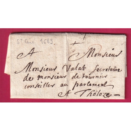 LETTRE DE ST CERE LOT 1689 POUR TOULOUSE LETTRE COVER FRANCE