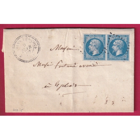 N°14 PAIRE TTB PC 2972 ST AMANS DES COTS AVEYRON CAD TYPE 22 POUR ESPALION INDICE 15 LETTRE COVER FRANCE