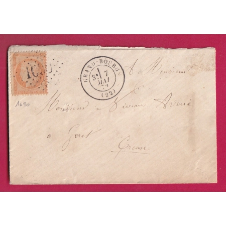 N°38 GC 1690 GRAND BOURG CREUSE CAD TYPE 17 POUR GUERET LETTRE COVER FRANCE