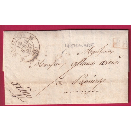CAD TYPE 12 MONT LOUIS PYRENEES ORIENTALES +PP BOITE RURALE MAL FRAPPEE LA CABANASSE LETTRE COVER FRANCE