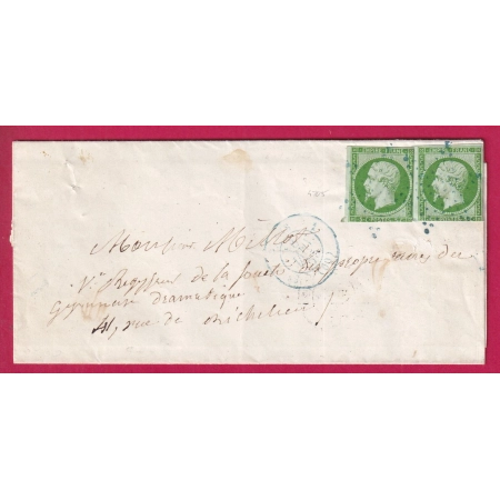 N°12 PAIRE PARIS ETOILE BLEUE + CAD BLEU 1 (60) 3E POUR PARIS LETTRE COVER FRANCE