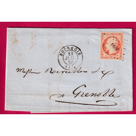 N°16 TTB PC 486 BOURGOIN ISERE POUR GRENOBLE LETTRE COVER FRANCE