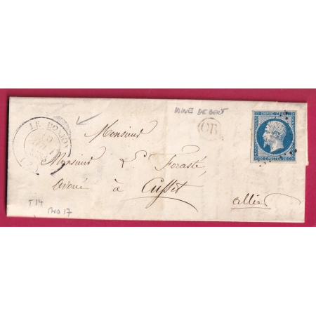 N°14 PC 1117 CAD TYPE 14 LE DONJON ALLIER INDICE 17 OR MINES DE BERT POUR CUSSET LETTRE COVER FRANCE