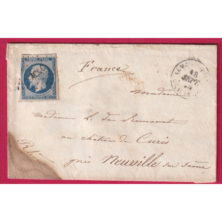 N°14 LOSANGE AOQG ARMEE D'ORIENT QUARTIER GENERAL NEUVILLE SUR SAONE RHONE LETTRE COVER FRANCE