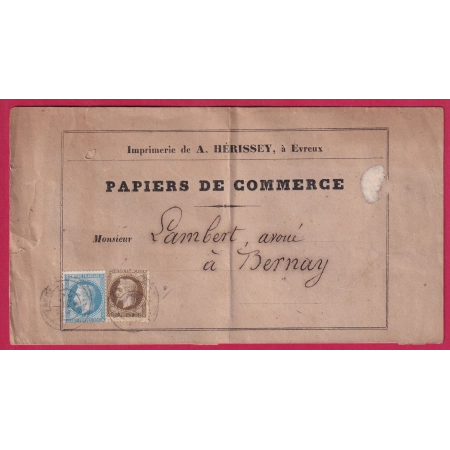 N°29 30 CAD TYPE 17 EVREUX EURE TARIF PAPIER AFFAIRE GRANCE BANDE LETTRE COVER FRANCE