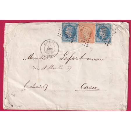 N°23 29 X2 MIXTE GC 1035 CIVRAY HAUTE VIENNE POUR CAEN CALVADOS LETTRE COVER FRANCE